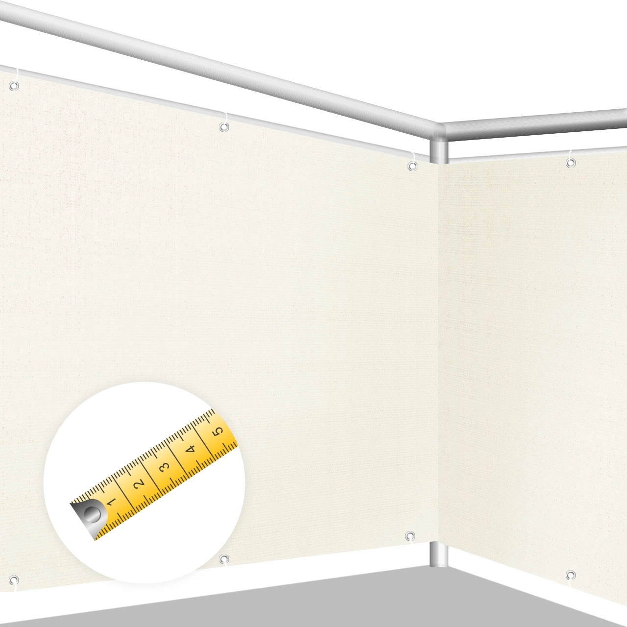 Balkonbespannung CLASSIC (Meterware) PE (Polyethylen), H: 90 cm