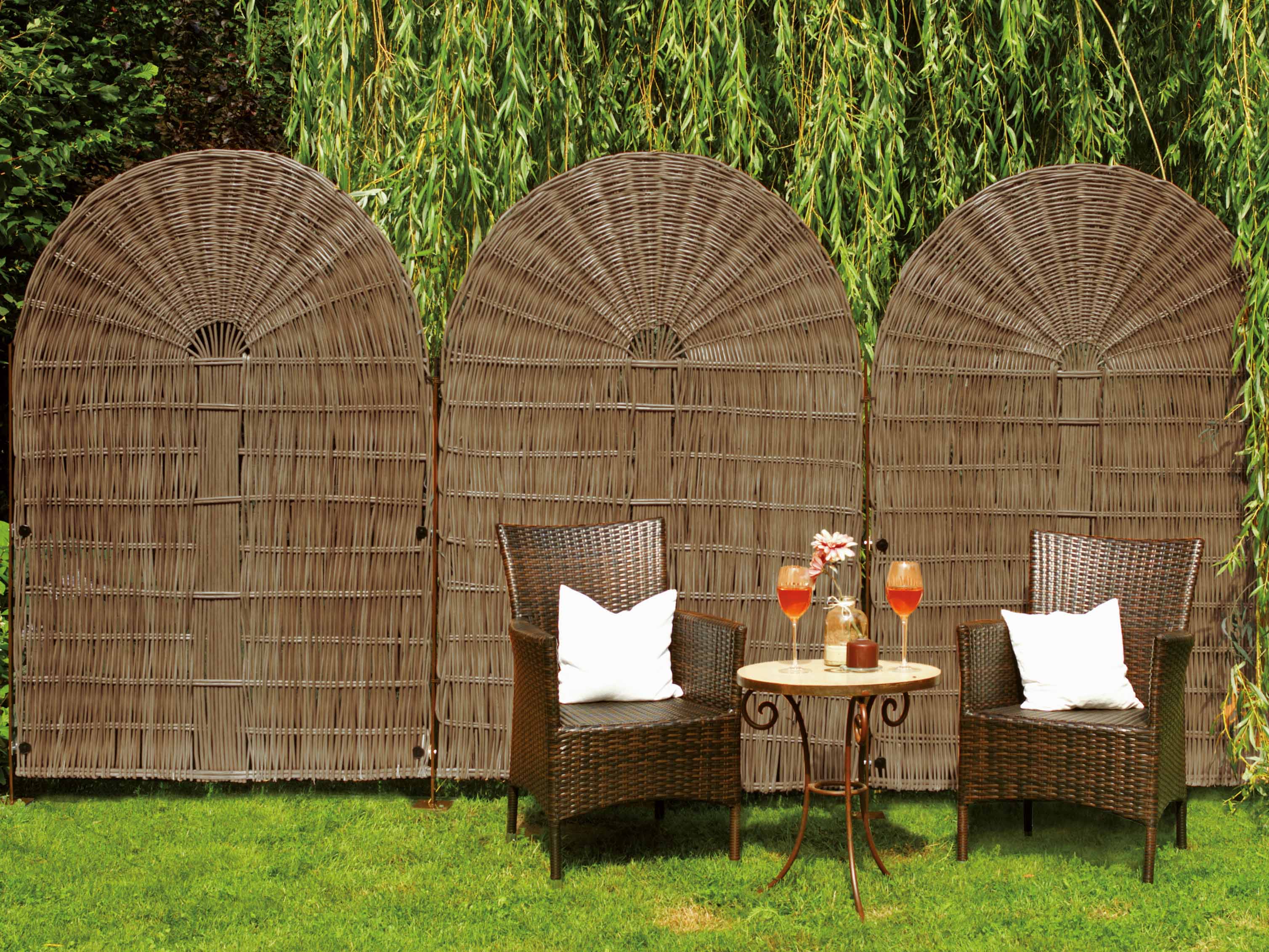 Sichtschutzwand Weide PALERMO halbrund